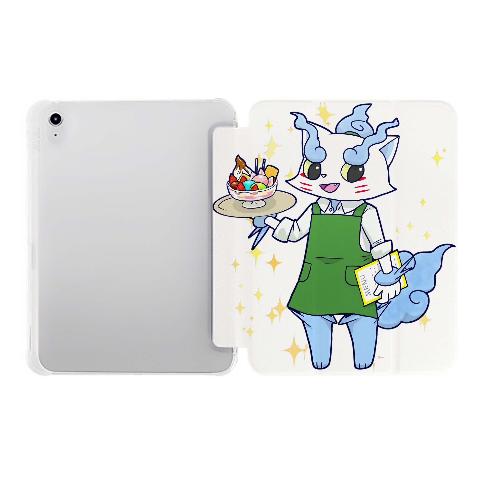 （画像用） 妖怪ウォッチ Yo-kai Watch IPad ケース ペン収納付き 三つ折りスタンド PUレザー×シリコン 対応機種9.5/10.5/10.9インチ